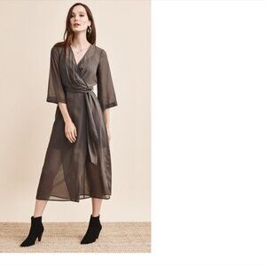 Dynamite Olive Wrap Kimono Ankle Dress In Size XS but can Fit Size Small NWOT